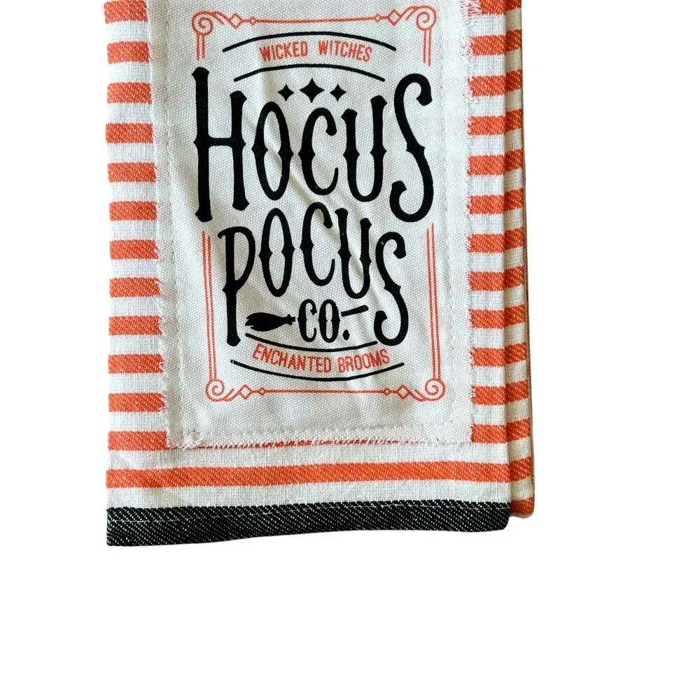 4pc Halloween HOCUS POCUS Kitchen Towels 18x28 Orange White Black New